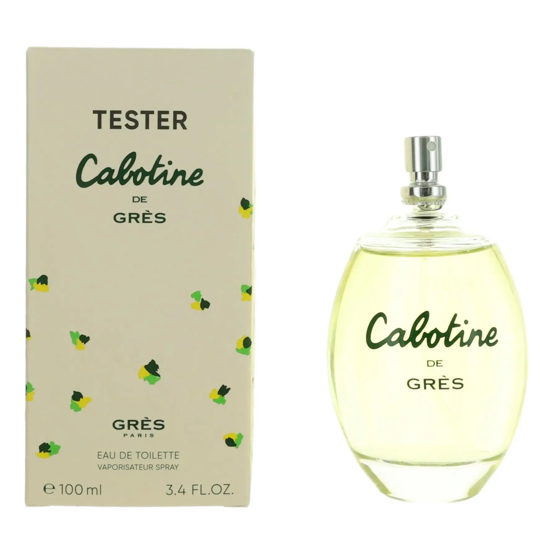 Cabotine by Parfums Gres, 3.4 oz EDT Spray for Women Tester, No Cap, Ginger, Women's Fragrance, 3.4 Fl Oz, Female Wear, Plain Box Pack, Plain Tester, Citrus, Fresh