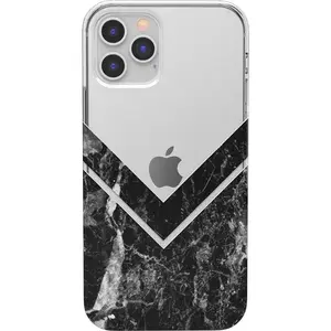 Sleek and Simple | Black Marble V Clear Case