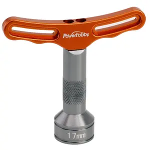 Powerhobby 17mm Aluminum T-Handle Hex Wheel Wrench Orange RC Tools