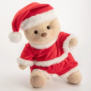 Getahug Christmas Santa Claus White Teddy Bear | Collectible 12 Inches Stuffed Animal for Christmas Gift, Holiday Plush Toy for Festive Home Decor and Stocking Stuffer