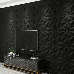 3D Art Wall Panels, Waterproof PVC Wall Panel, Easy Paintable Wall Decorative Panels, Building Supplies for Living Room Lobby Bedroom Office