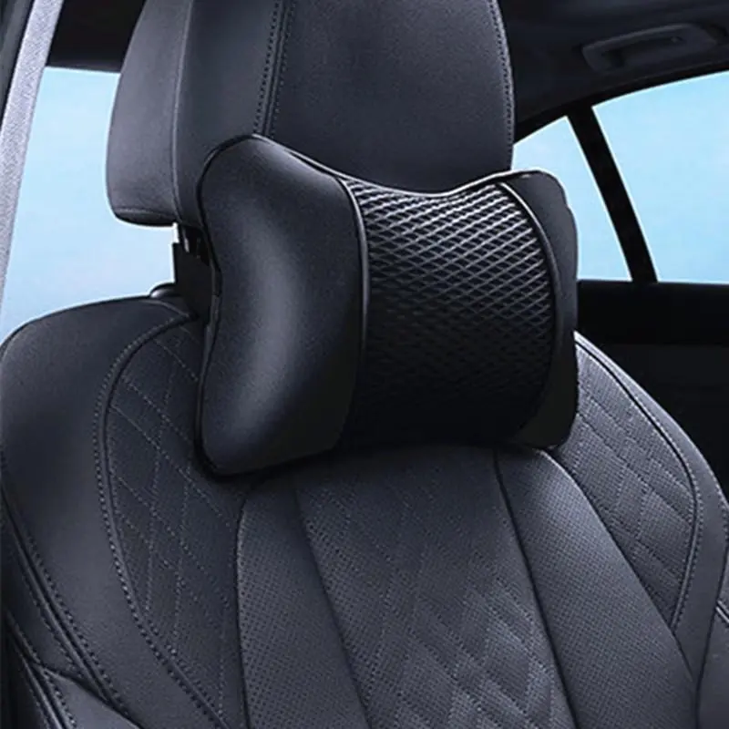 Universal Car Headrest Pillow, PU Leather Car Neck Pillow, Comfortable Breathable Neck Support Pillow, Car Interior Accessories, Auto Accessories, Vehicle, Breathable Neck Cushion