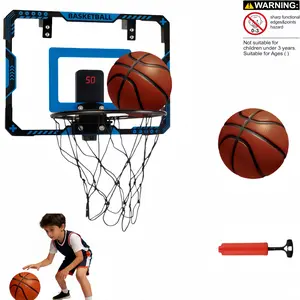Wall-Mounted Basketball Hoop, Foldable with Pump Ball Scoreboard, Indoor Basketball Game, Parent-Child Interaction, Ages 3+, Sports Ball