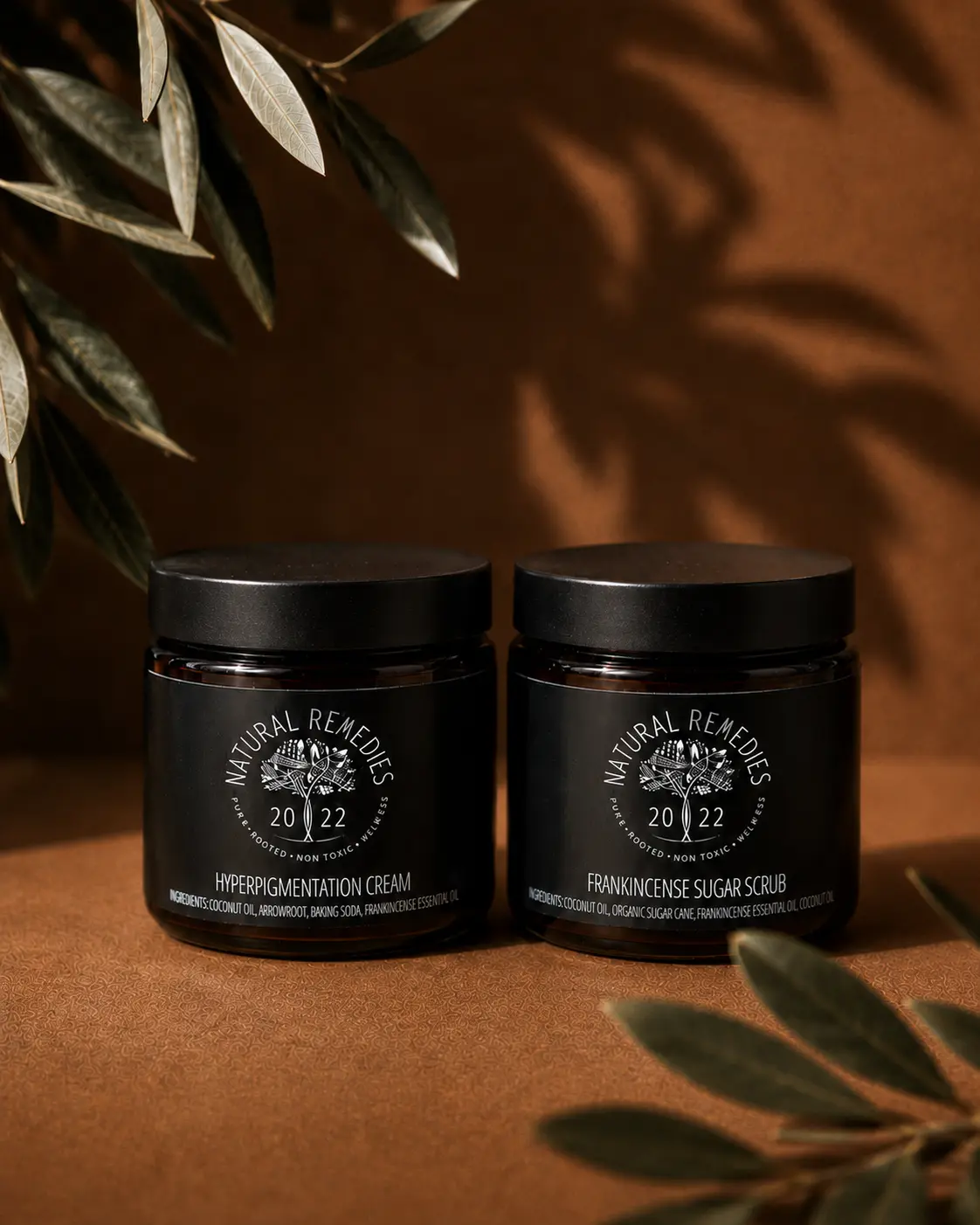 Natural Remedies 2022 Sugar Scrub & Hyperpigmentation Cream Bundle - Organic Arrowroot Coconut Frankincense Exfoliating Body Polish, Vegan Detox Body Care Products for Skin Repair