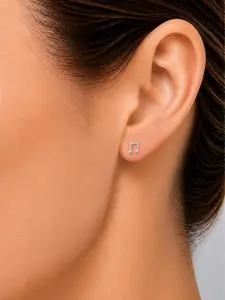 999 Fine Silver Music Notes Stud Earrings (1 Pair)