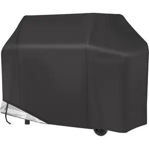 58 inch Grill Cover for Outdoor Grill, Waterproof BBQ Cover, Fade Resistant Gas Barbeque Cover, Fits Grill of Weber, Brinkmann, Nexgrill, Black Barbecue Cover.