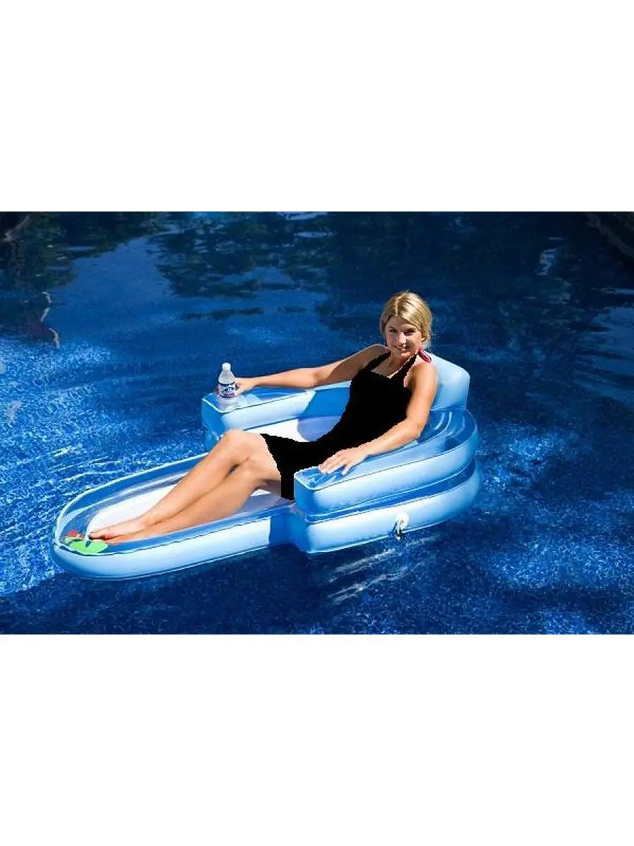 RAVE Sports 02288 Tahitian Convertible Pool Chaise - Unisex Heavy-Duty Vinyl Outdoor Furniture, Convertible Design Backyard Recreation Lounger with Cup Holder, Floating Sunloungers