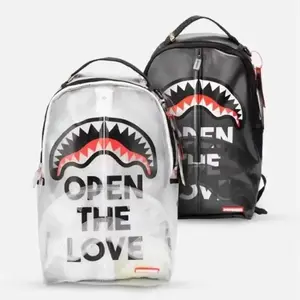 2026Sports Backpack Hot Girl Student Transparent Large Capacity Trendy Brand School Bag Casual Travel Backpack Back to School Season Graffiti backpacks Printed backpacks poetry book clear for Stylish Daypack