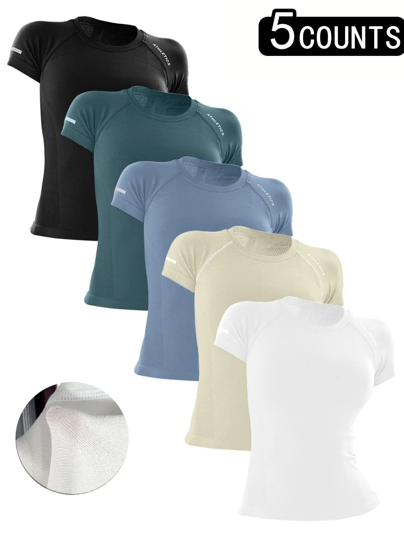 Women's Yoga Letter Round Neck Sport Short Sleeve T-Shirt, High Stretch Breathable Fitness Running Yoga Wear, All Seasons Casual Top