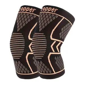 1pc Copper Knee Brace, Knee Supporter for Men & Women, High Elastic Fabric Compression Sleeve, Ideal for Running, Cycling, Sports, Exercise Support