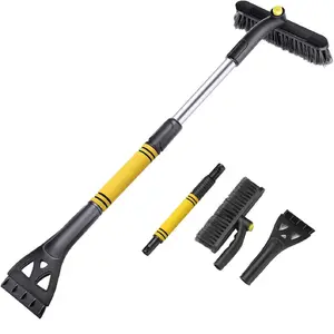 Car Cleaning Snow Brush & Ice Scrapers Set, 360 Degree Rotatable & Extendable Car Snow Removal Tool Set, Universal Car Cleaning Winter Snow Removal Tool for Car, Truck & SUV, Car Cleaning Supplies, Car Cleaning Sets