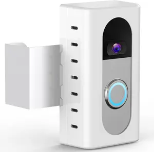 Anti-Theft Video Doorbell Mount Compatible with Ring/Blink Video Doorbell 4/3/3 Plus/2/1/(2020 Release), Adjustable No-Drill Mounting Bracket Adapter Holder Accessories for Home Rentals, White