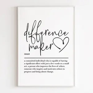 Difference Maker Definition, Print Wall Art, Teacher Gifts, Thank You Gift, Mentor Gift, Coach Gift, Gift For Her Poster No Frame