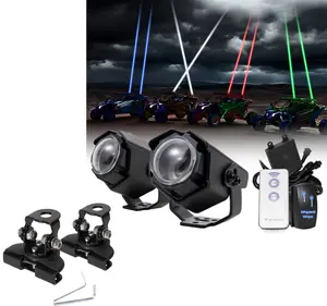 YCHOW-TECH Whipless RGBW Laser Whip Lights with Switch & Remote, Weatherproof LED Pods for Off-Road ATV/UTV, Extremely Narrow Beams for Optimal Visibility & Reduced Collision Risks