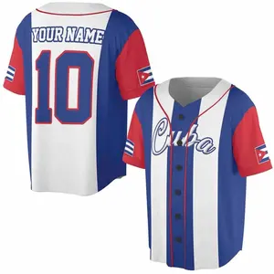 Personalized Cuba Flag Baseball Jersey - Custom Name & Number Shirt S-5XL 88