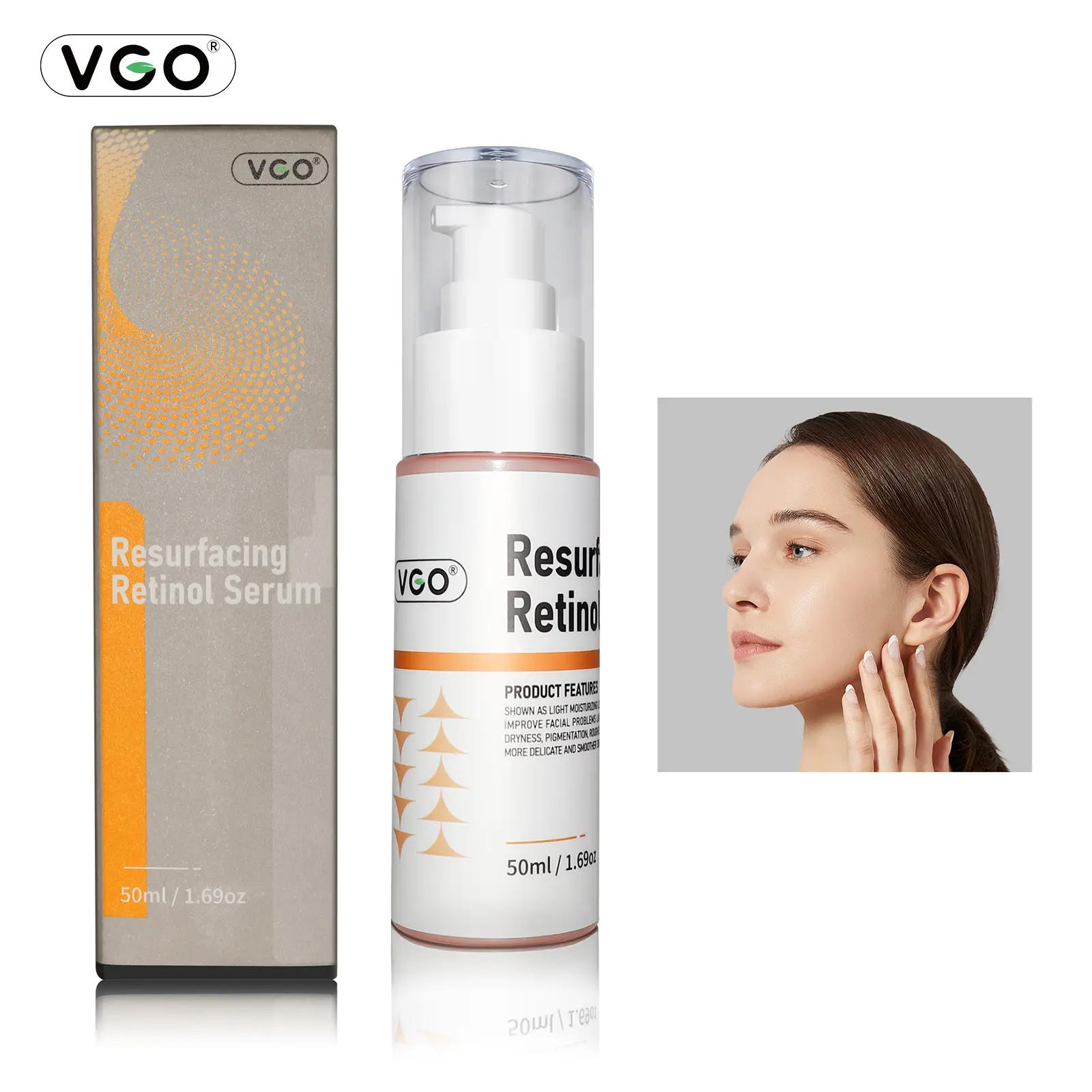 VGO Resurfacing Retinol Face & Neck Serum - Alcohol-Free Anti-Acne Skincare with Hyaluronic Acid, Oily Skin Pore Control, Repair, Hydration, Brightening, Even Out Tone & Texture, Naturally Derived Night Treatment for Dry & Combination Types