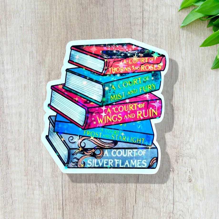 Sleek ACOTAR Holographic Vinyl Sticker , Kindle Sticker, Bookish Merch Sticker, Booktok Sticker, Smut Reader,Gift for book lover, Water bottle sticker. Laptop Sticker