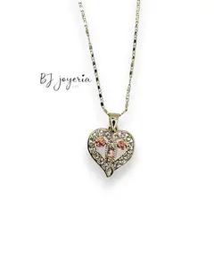 COPPER VIRGIN AND HEART PENDANT WITH CHAIN (C019)