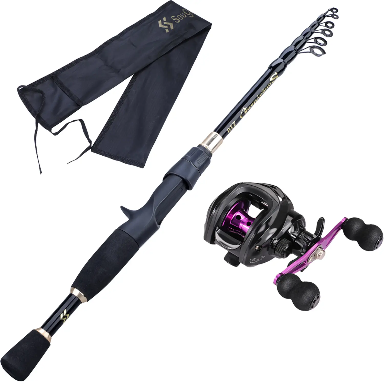 Sougayilang Fishing Tackle Complete Set - Baitcasting Reel Combo, Telescopic Spincast Rod, Crab Trap, Portable Outdoor Fishing Equipment