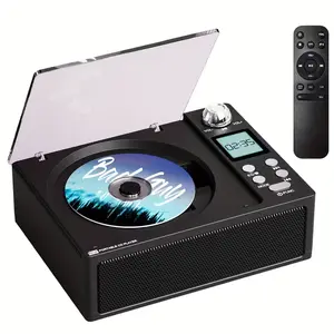 Desktop CD Player with Bluetooth, Hi-Fi Stereo Sound, FM Radio, LED Display, Remote Control, and Fiber Optic Output – Great for Home Theater, Personal Listening, and Bringing Your Favorite CDs Back to Life