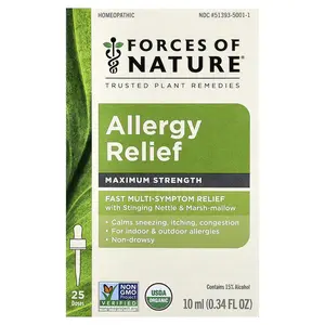 Forces of Nature Allergy Relief, Maximum Strength, 0.34 fl oz (10 ml) | HSA/FSA Eligible