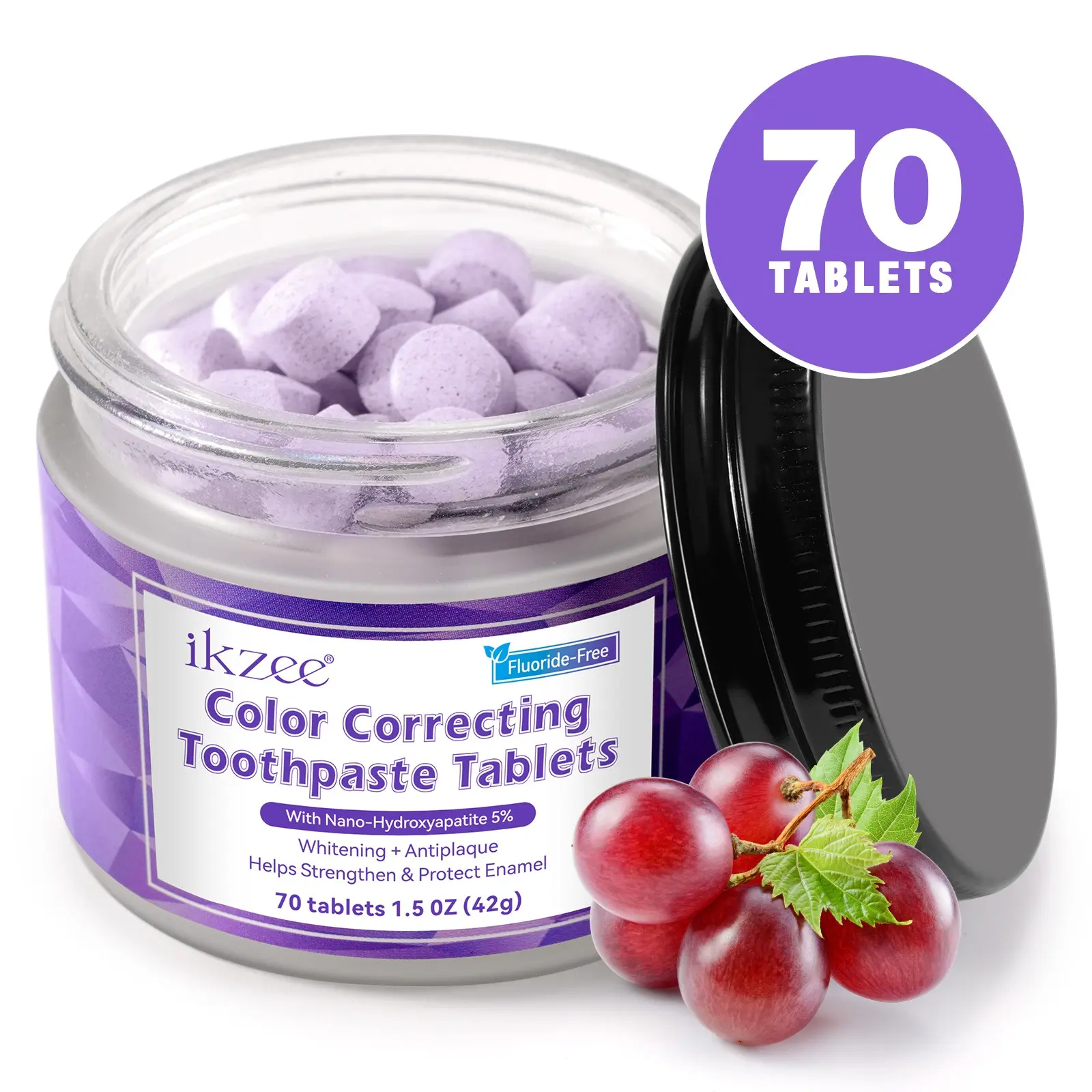 Color Correcting Toothpaste Tablets,Clean teeth, Whitening, Teeth brightening, Teeth Brightener, keep the mouth clean, compact and portable, convenient to use, The perfect choice for travel and daily oral care
