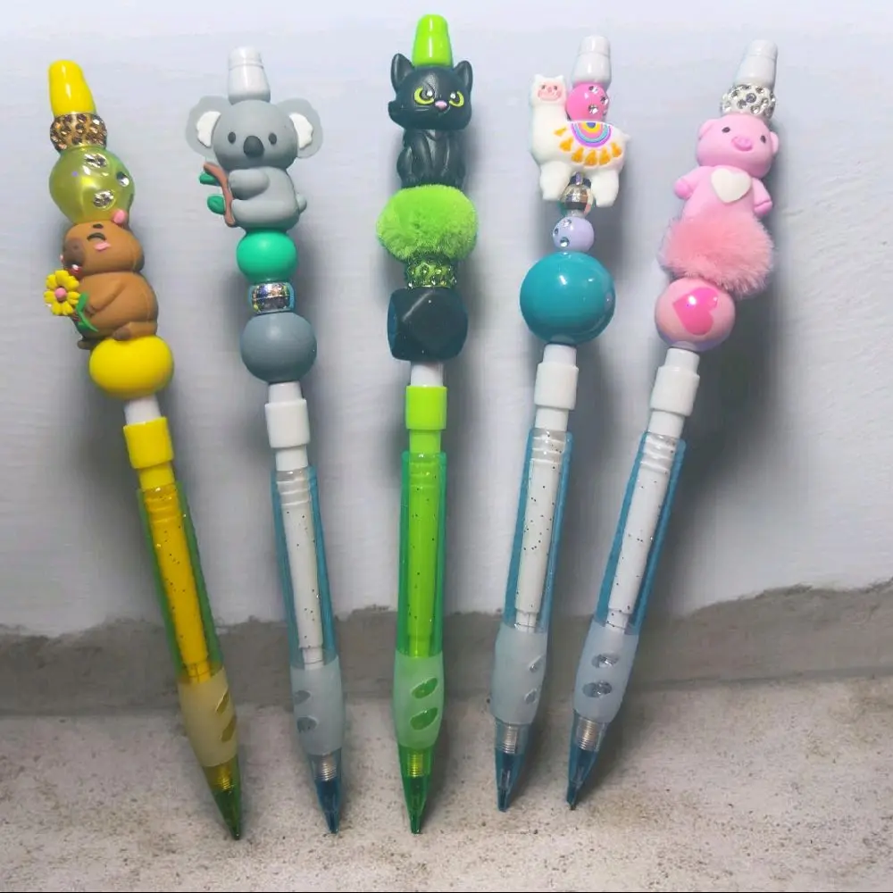 Mechanical Pencils with Cute Animal and Bead Toppers for Kids and Adults