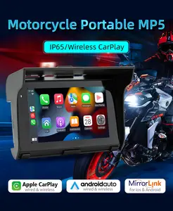 5'' Portable Motorcycle Navigator IPSX7 Waterproof CarPlay or Android Auto FM Built-in speaker Bluetooth Car Multimedia Player