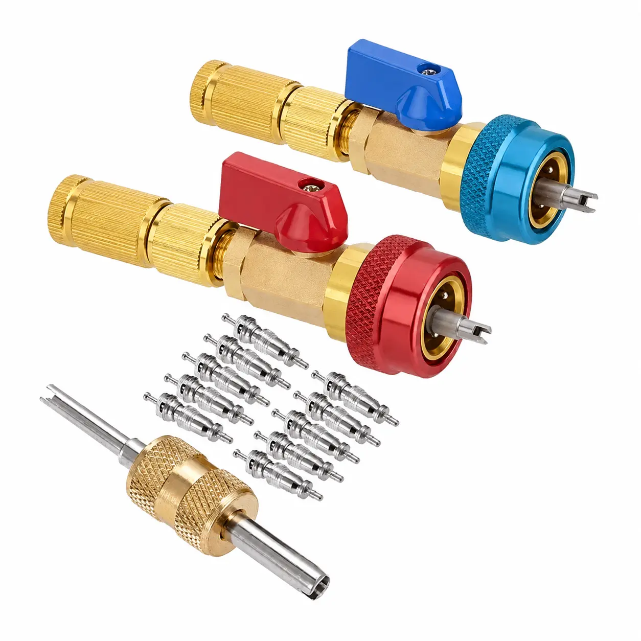 R134A High & Low Pressure AC Valve Core Remover Installer Tool Kit