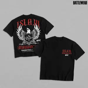 Islam Makhachev Eagle Mountain Of Dagestan UFC Heavy Cotton Shirt UFC Tshirt UFC 322 Fan Apparel Menswear