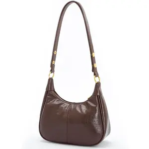 New Women's Simple Solid Color Zipper Shoulder Bag, Fashionable Versatile Underarm Bag, All-match Hobo Dumpling Bag for Daily Used