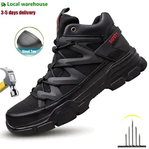 Composite Toe Shoes for Men Work Shoes Safety Sneakers Shoes Comfortable Lightweight Puncture Proof Slip on Indestructible Work Shoes