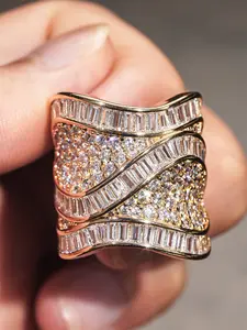 1 PC Classical Cubic Zirconia Ring Statement Multi Ring For Women Bridal Engagement Ring For Wedding Engagement Party Jewelry Valentine's Day Gift