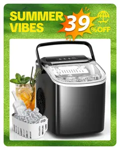 XBEAUTY Countertop Portable Icemaker - Self-Cleaning Kitchen Appliance, 26.5 lbs/24Hrs, 8 Cubes in 6 Mins, Includes Ice Basket & Scoop, Ideal for Home Kitchen & Camping