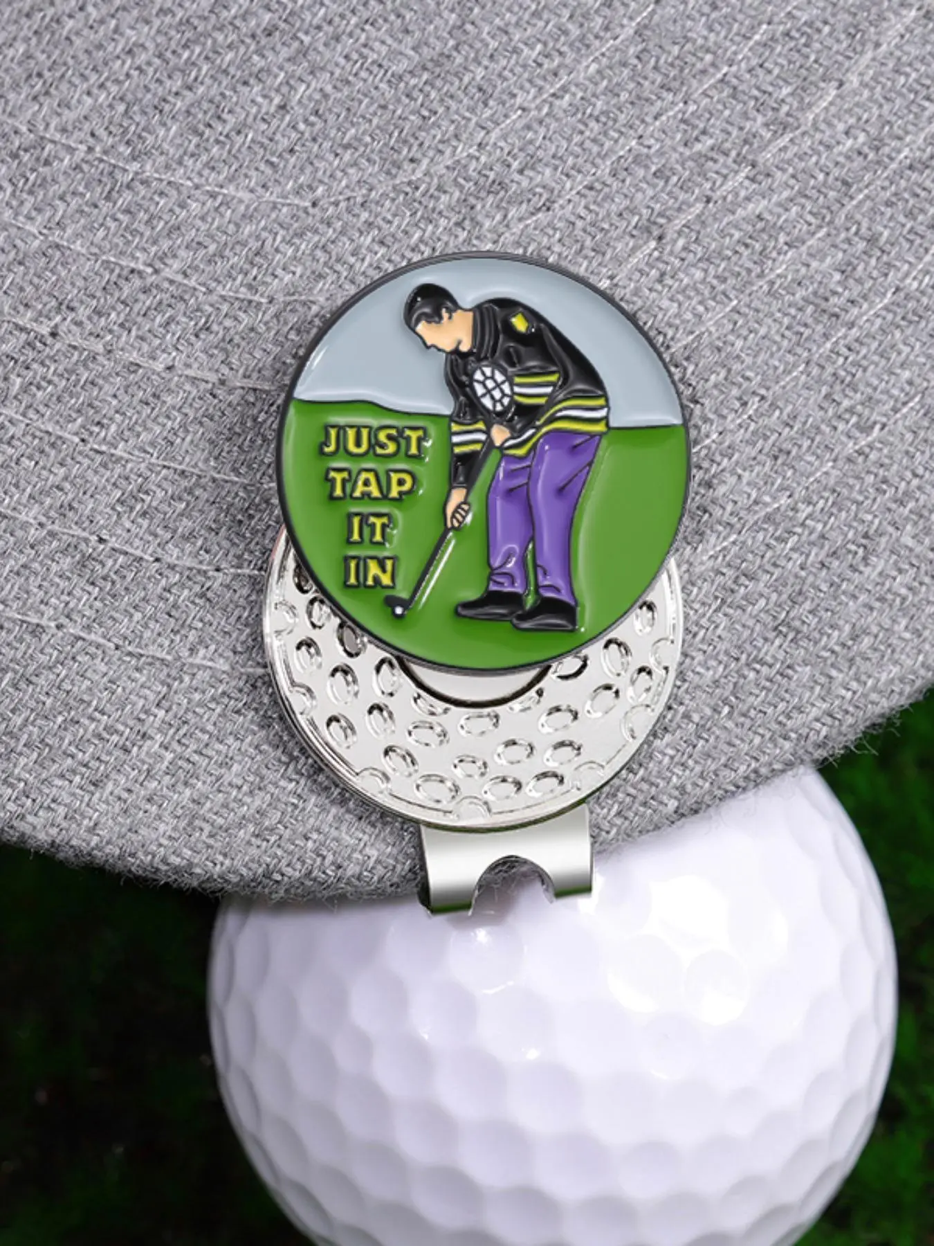 Cartoon Golf Player Design Brooch, Cute Magnetic Alloy Brooch Pin Clip for Hat & Backpack & Clothes Decor for Men & Women, Trendy All-match Kawaii Accessories for Gift