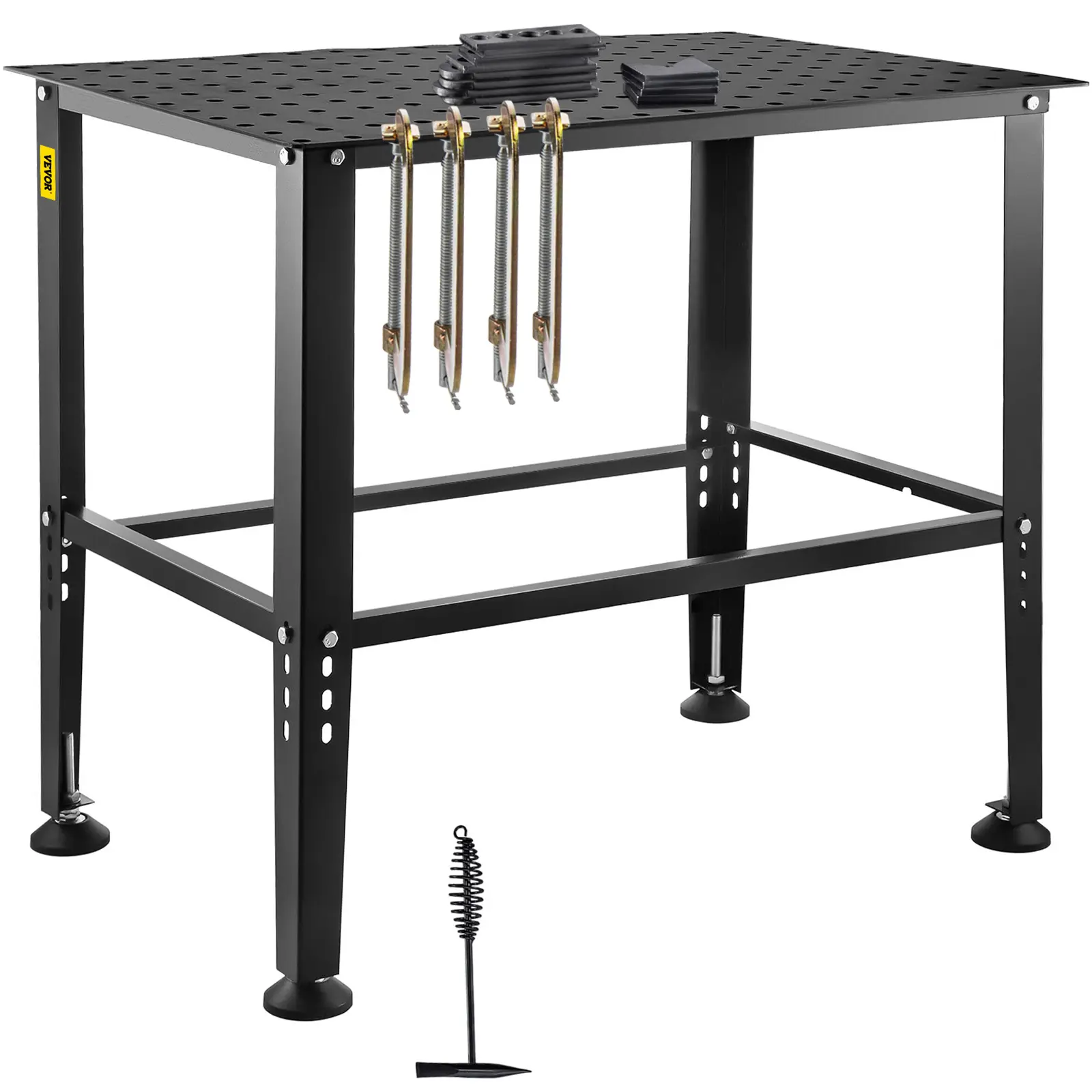 【summerfinds】VEVOR Welding Table 36" x 24", 800LBS Capacity Welding Workbench Table, Heavy-Duty Work Bench with 0.63" Fixture Holes and Non-slip Foot Pads for Welding Assembly Repair Works