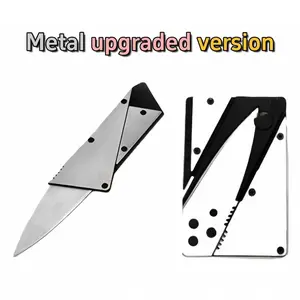 Upgraded 3PC Black Metal Folding Fruit Knife – Credit Card Size, Portable EDC Tool for Camping outdoorfun