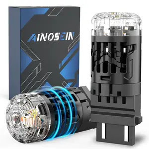 AINOSEIN 3157 Switchback LED Bulb with Built in Resistor & Turbofan, 30W 4000LM Amber and White 3057 4157 CANBUS Anti Hyper Flash Error Free for Front Turn Signal Blinker DRL Parking Light, Pack of 2