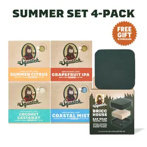 Summer Set 4-Pack + Travel Case (FREE Gift!)- Dr. Squatch - Body Care for Men | Mens Gifts | Gifts for Him