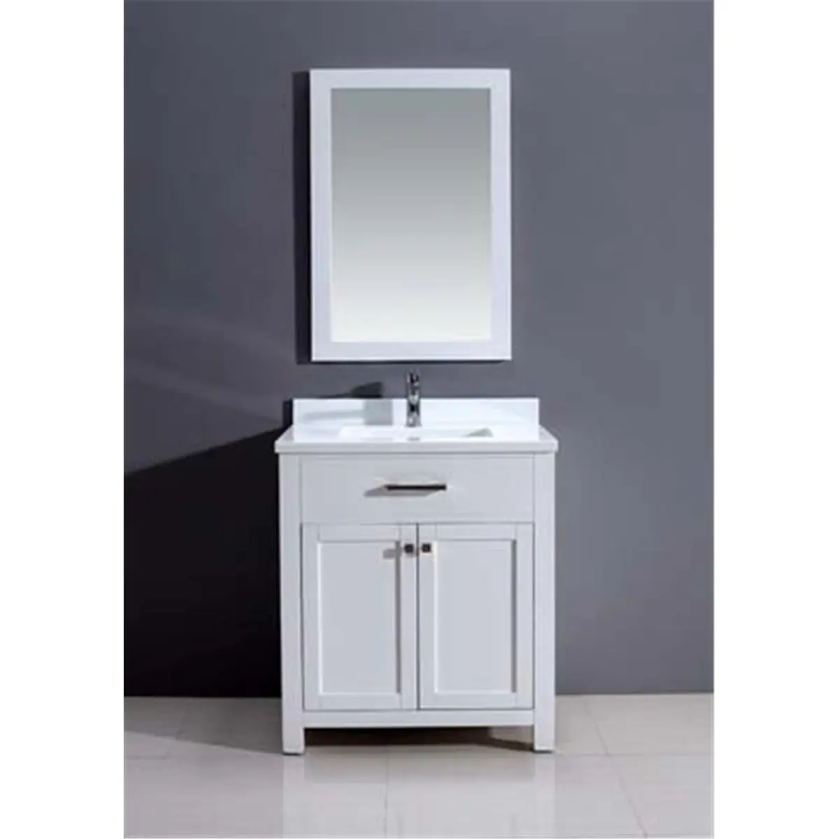 212 MAIN Dawn Free Standing Kitchen Cabinet - Solid Wood Frame, Plywood Interior, Pure White Finish, Dummy Drawer, Pre-Cut Holes, Single Basin, Ready to Install, for Indoor Use