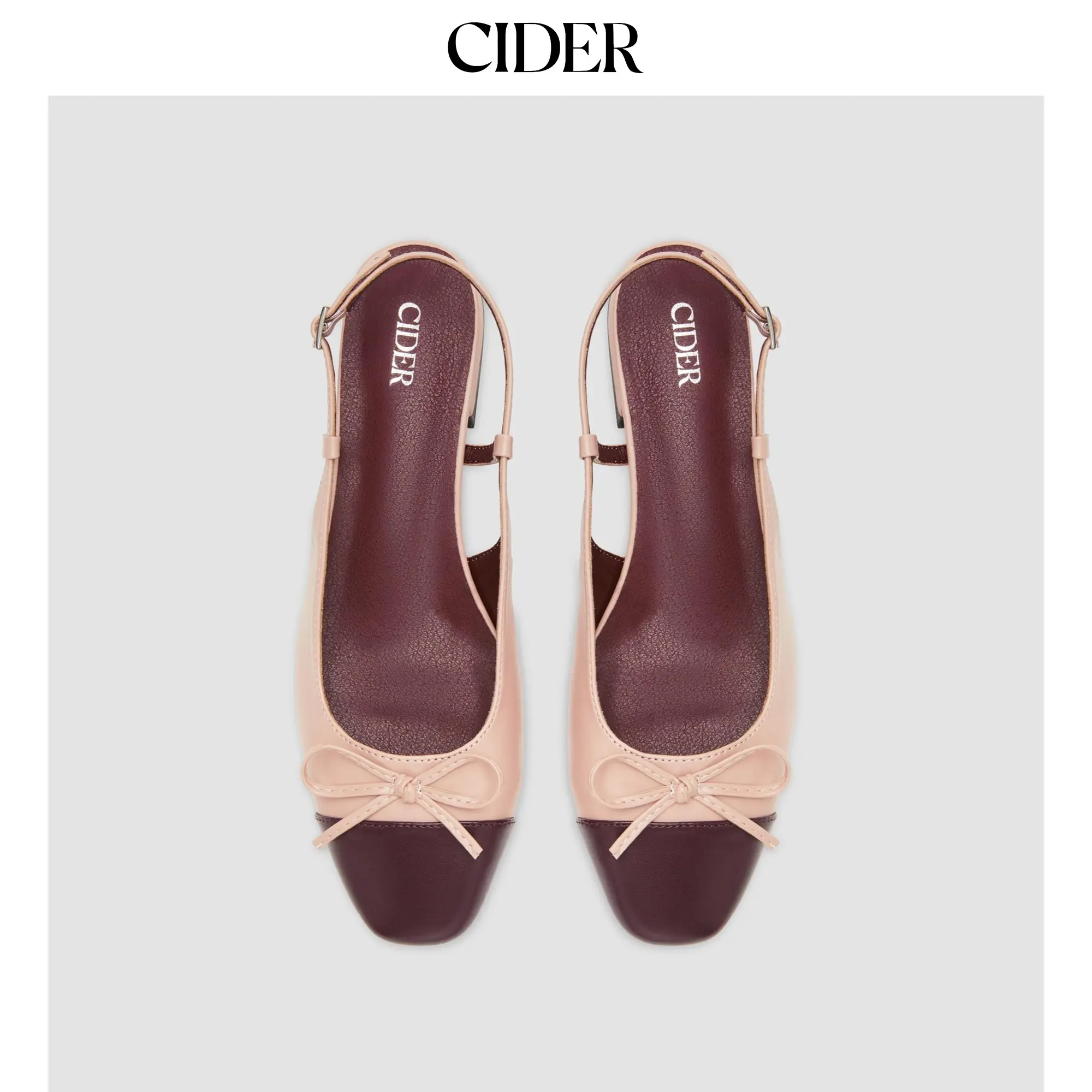 Cider TWO-TONE BOW SLINGBACK MARY JANE FLATS