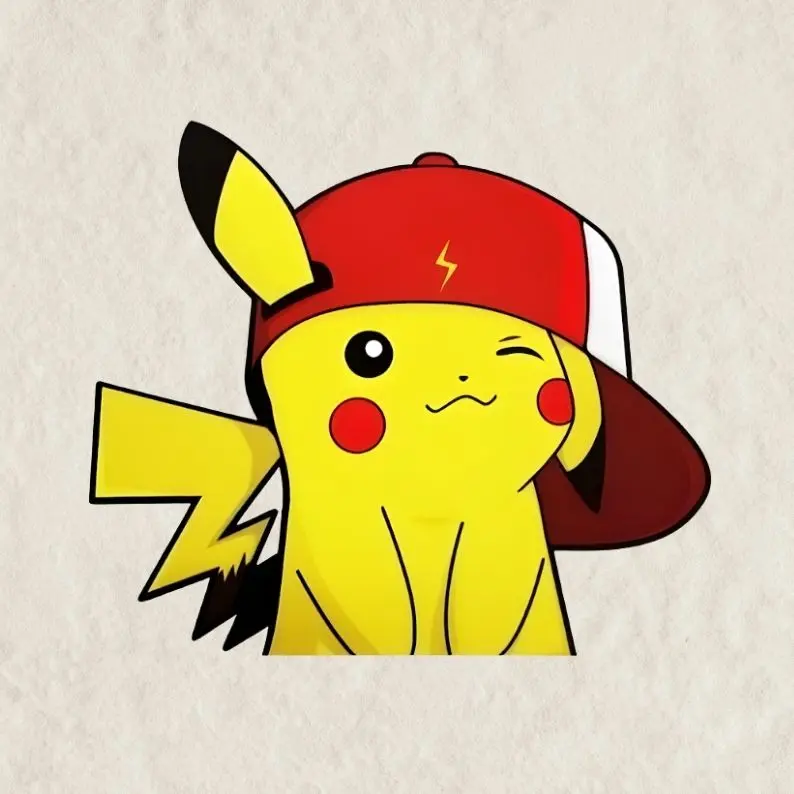 Pikachu Cute Anime Sticker | Waterproof Vinyl Decal for Laptop, Water Bottle, Car, Gamer Gift