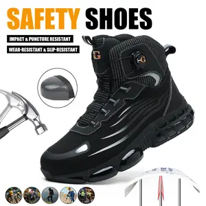 Steel Toe Work Shoes for Men Women, Comfort Fit for All Seasons, Mid-Top Safety Sneakers with Anti-Smash & Anti-Puncture Protection, Outdoor Walking Boots Zapatos