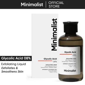 Minimalist Glycolic Acid 8% Exfoliating Toner for Glowing Skin | Multi-functional Exfoliating Toner With Bamboo Water for Body, Face, Underarms & Scalp | For Women & Men | 5 Fl Oz/150 ml