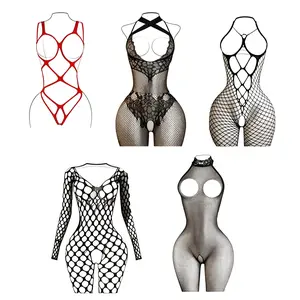 5 Pack Women's High Fishnet Stockings Multipack for Cosplay Costume Party Tights