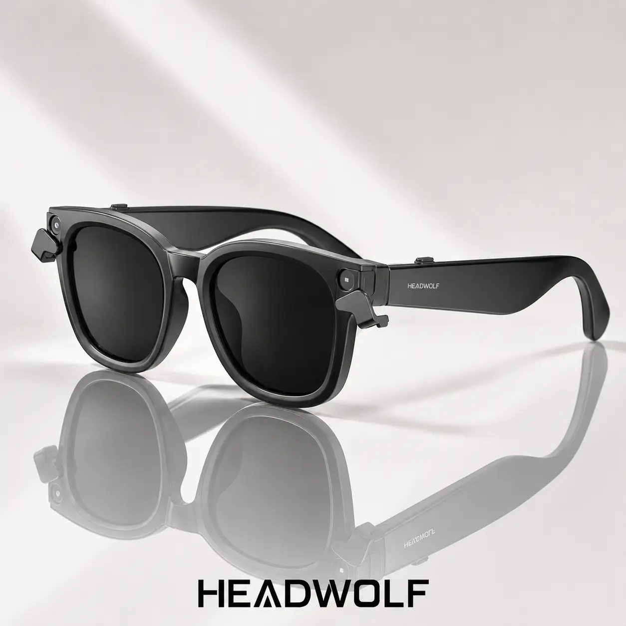 HEADWOLF Wearable Smart AI Camera Glasses with 8MP Photochromic Lenses, Button-Touch Adjustment, 160+ Language Real-Time Translation, Bluetooth Wireless Video Recording, UV Sun Protection, for Travel Outdoor Adventures, Mens Easter Gift