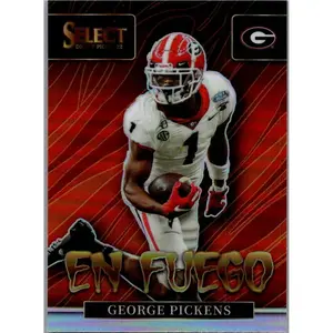 2022 Panini Select Draft Picks #EN-GP George Pickens En Fuego Silver Prizm