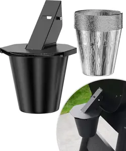 Upgraded Square Steel Grease Drip Bucket with Lid & Aluminum Liner - Grill & Smoker Replacement Accessories Compatible with Traeger, Pit Boss, Z Grills, Recteq & More Barbecue Grills