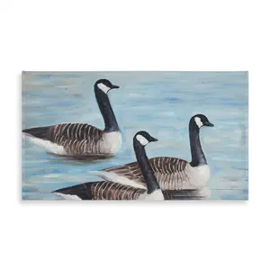 360 Stand Large Blue Canada Geese Motif Tablecloth (58x102 in.) - Weatherproof Outdoor Dining Table Accessory, Elegant Bedroom Animals Home Decor
