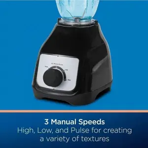 Oster 700-Watt Plastic Jar Blender with 3 Manual Speeds for High, Low, and Pulse Blending, Lightweight & Durable Design